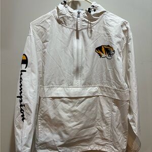 Champion Missouri TigersWhite Windbreaker with Tiger Emblem